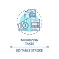 Minimizing taxes concept icon