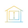 Minimum ceiling heights gradient linear vector icon Royalty Free Stock Photo