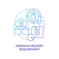 Minimum memory requirement blue gradient concept icon Royalty Free Stock Photo