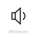 Minimum sound music icon. Editable line vector. Royalty Free Stock Photo