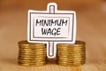 Minimum wage banner with money. Royalty Free Stock Photo