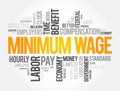 Minimum Wage word cloud collage, business concept Royalty Free Stock Photo