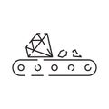 Minin line icon. Extraction of minerals in the mine and surface. Power and energy production, electric industry, world ecology