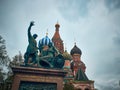 Minin and Pozharskiy monument and Saint Basil Cathedral