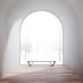 Mininal style empty arch shape room 3d render Royalty Free Stock Photo