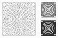 Mining ASIC Device Vector Mesh Network Model and Triangle Mosaic Icon Royalty Free Stock Photo