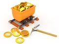 Mining bit coins Royalty Free Stock Photo