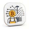 Mining bitcoin 3D icon illustration Royalty Free Stock Photo