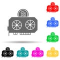 mining bitcoin multi color style icon. Simple glyph, flat vector of crypto icons for ui and ux, website or mobile application
