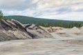 Mining of bitumen in the quarry, northern Norway