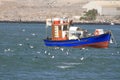 Mining boat at anchor, Luderitz harbour Royalty Free Stock Photo