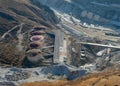 Mining complex with buildings from above.