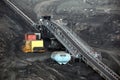 Mining, a conveyor system for transporting rock mass to the surface. Royalty Free Stock Photo