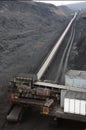 Mining, a conveyor system for transporting rock mass to the surface. Royalty Free Stock Photo