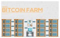 Mining crypto currency, bitcoin horizontal banner.