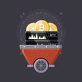 Mining cryptocurrency design Royalty Free Stock Photo