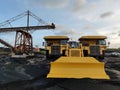 Mining Dozer working in coal mine Royalty Free Stock Photo