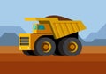 Mining dump truck minimalistic icon