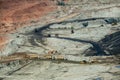 Lignite coalmine,Mining dump trucks working in coalmine Royalty Free Stock Photo