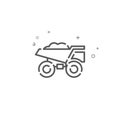 Mining dumper simple vector line icon. Symbol, pictogram, sign. Light background. Editable stroke