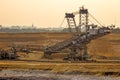 Mining equipment in a Brown Coal Open Pit Mine Royalty Free Stock Photo