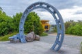 Mining equipment displayed at Martha gold mine at Waihi, New Zealand