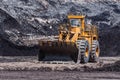 Mining Equipment or Mining Machinery, Bulldozer from open-pit or open-cast mine as the Coal Production. Royalty Free Stock Photo