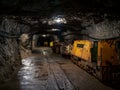 Mining equipment machines in an underground coal mine tunnel