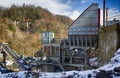 Mining equipment in mountains. Royalty Free Stock Photo