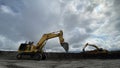 Mining Excavator working in coal mine Royalty Free Stock Photo