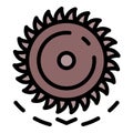 Mining extract wheel icon color outline vector