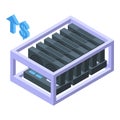 Mining farm icon isometric vector. Passive income