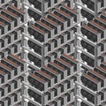 Mining farm seamless pattern. Mining rig GPU ornament. Crypto cu Royalty Free Stock Photo