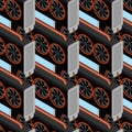 Mining farm seamless pattern. Mining rig GPU ornament. Crypto cu Royalty Free Stock Photo