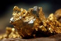 Mining gold nugget. Generate ai