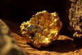 Mining gold precious nugget. Generate ai