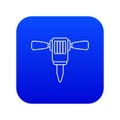 Mining hammer drill icon blue vector Royalty Free Stock Photo