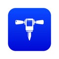 Mining hammer drill icon blue vector Royalty Free Stock Photo