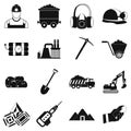 Mining icons simple set