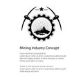 Mining Industry Emblem and Text Royalty Free Stock Photo