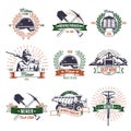 Mining Industry Emblems Set Royalty Free Stock Photo