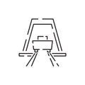 Mining line icon. Extraction of minerals in the mine and surface, linear icons. Line with vector coal