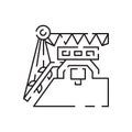 Mining line icon. Extraction of minerals in the mine and surface, linear icons. Line with vector coal