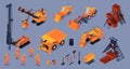 Mining Machinery Icon Set Royalty Free Stock Photo