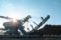 Mining machinery in the mine