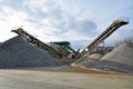 Mining machinery in stone quarry Royalty Free Stock Photo