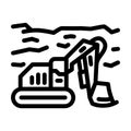 mining operations line icon vector illustration