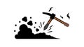 Mining pickaxe tool, for excavation and resource extraction, vector design Generative AI Royalty Free Stock Photo