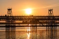 Mining pier known as the Tinto Dock  at sunset Royalty Free Stock Photo