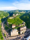 The city of Chiatura and the Mining plant and manganese ore processing plant located in the gorge of the Kvirila River